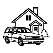 Home and auto insurance icon